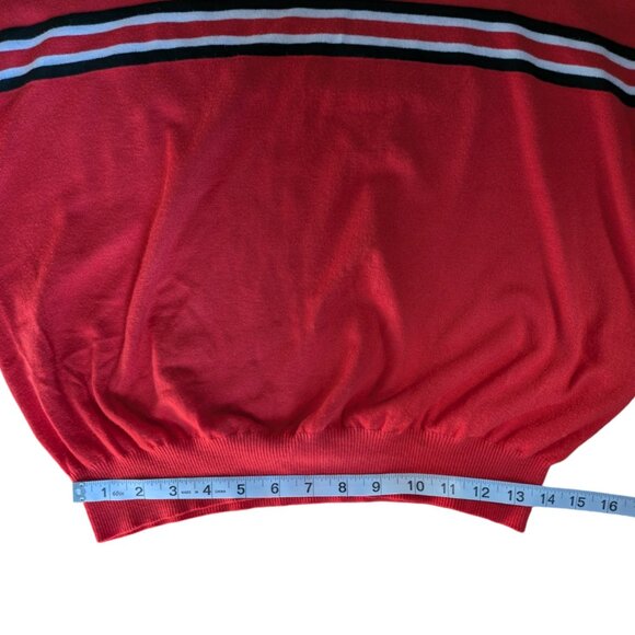 Simons Red Oversized Long Sleeve Sweater with Lined Detail Women Large - Picture 9 of 11